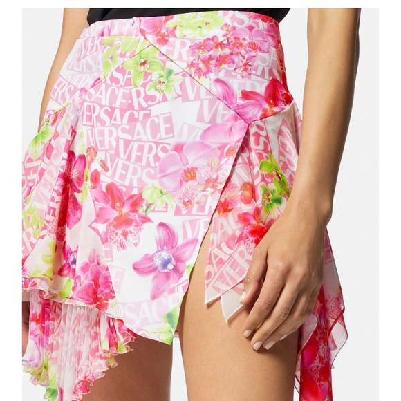 Versace geo fabric with orchid skirt